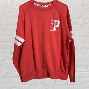 Women's Victoria’s Secret PINK Oversized Coral Logo Sweatshirt Size XS
